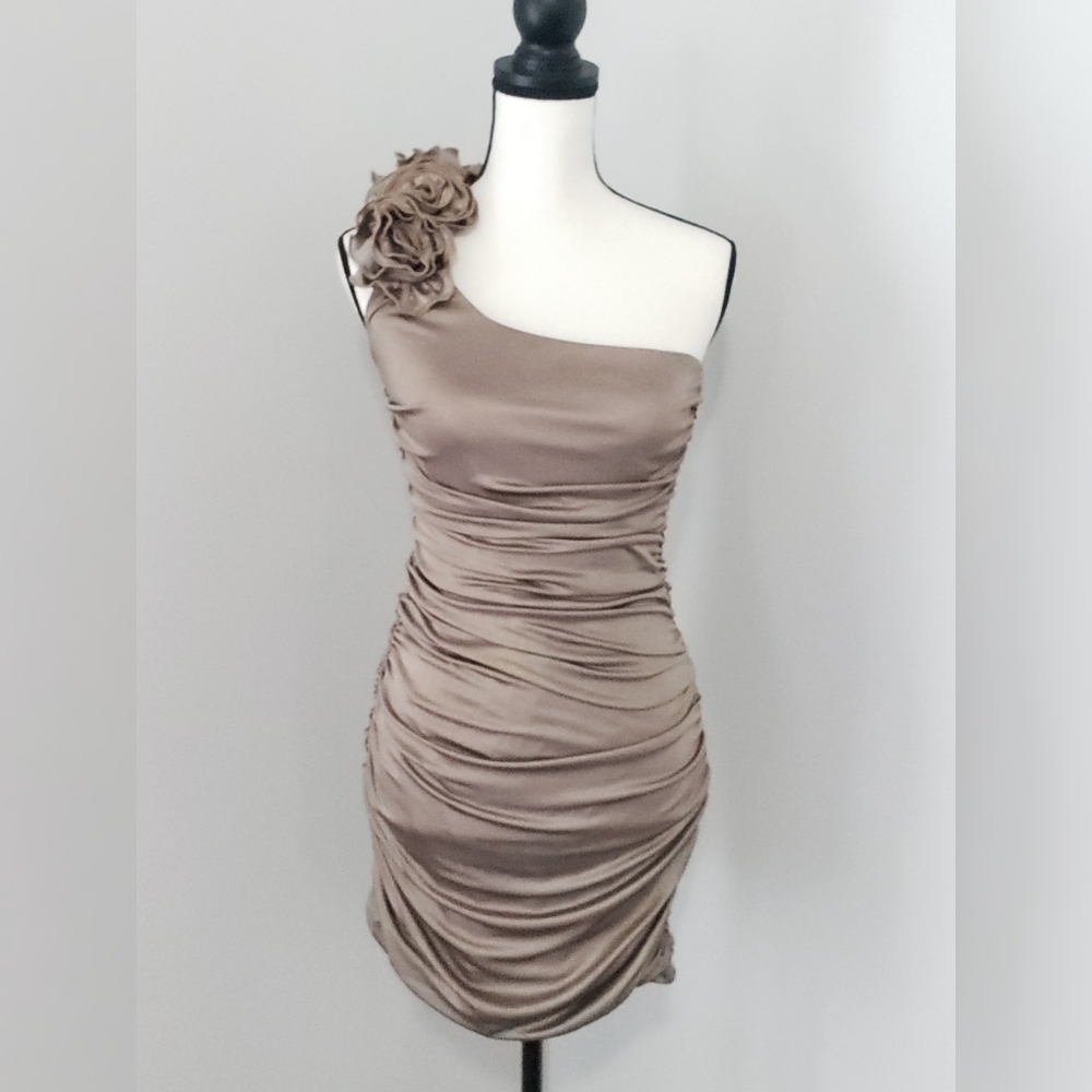 Forever 21 One Shoulder Metallic Dress